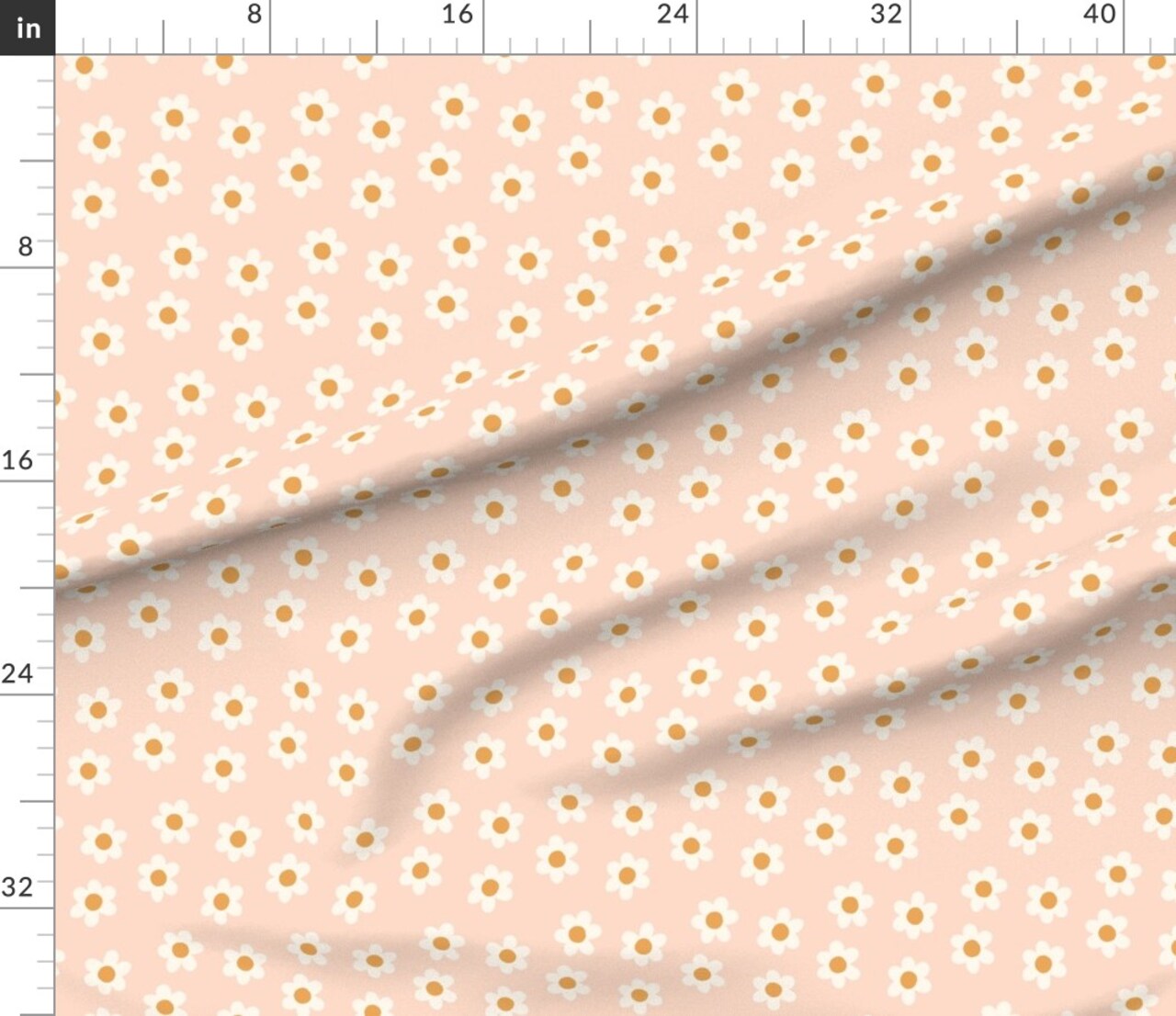 Groovy Retro Flowers 90S Daisy Boho Cute Girly Girls Room Tween Nineties Vintage Floral Retro Floral Pink Blush Custom Printed Fabric by Spoonflower Various Fabrics by the Yard or Fat Quarter